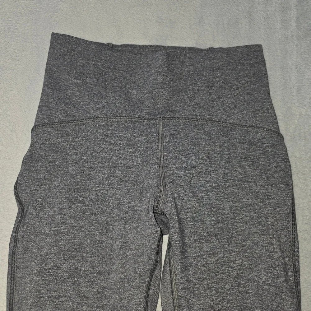 Lululemon Heathered Gray Mesh Panel High Rise Leggings Yoga Running‎ Tights